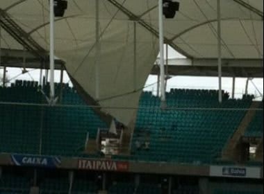 Chuva destrói parte do teto do estádio da Fonte Nova