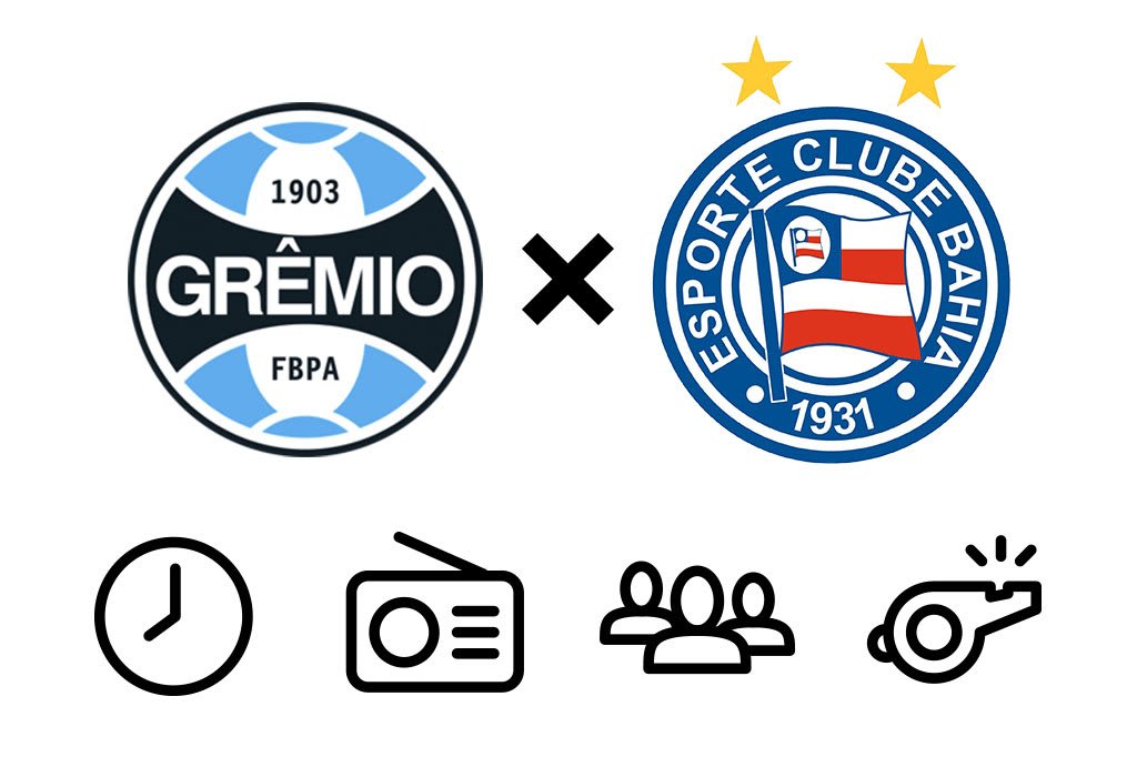 Grêmio x Bahia: horário, como assistir e tudo sobre o jogo da 28ª rodada do Brasileirão