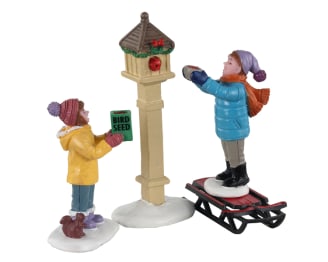 Lemax - Lemax - Figurine Nourrir les oiseaux L.3,30 x l.10,90 x H.7,20 cm
