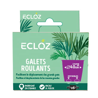 Ecloz - Ecloz - Galets roulants x 6 Noir - Ø.2 x H.4 cm