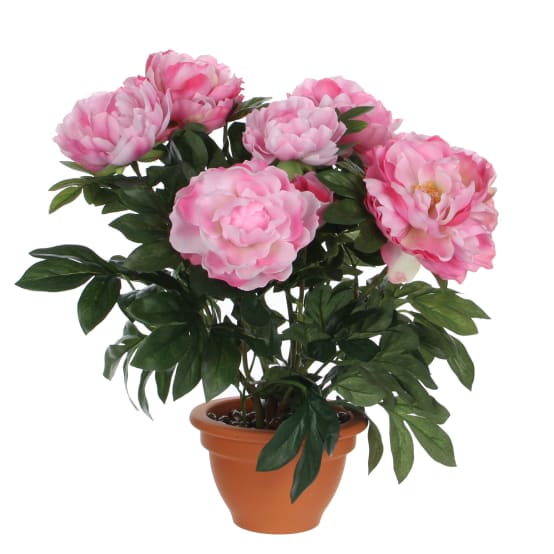 Pivoine artificielle rose en pot Ø.45 x H.50 cm - Jardiland