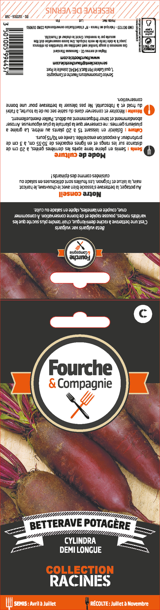 Fourche & Compagnie - Graines de Betterave potagère cylindra - Image 1