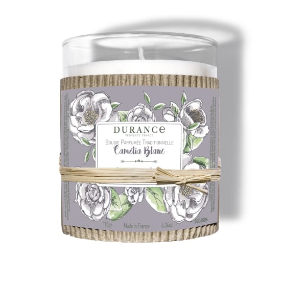 Durance - Bougie parfumée Camélia Blanc Fête des Fleurs 180 gr - Jardiland