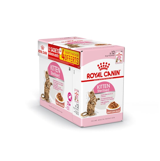 Sachets en sauce Kitten Sterilised 12 x 85 g dont 4 gratuits Jardiland
