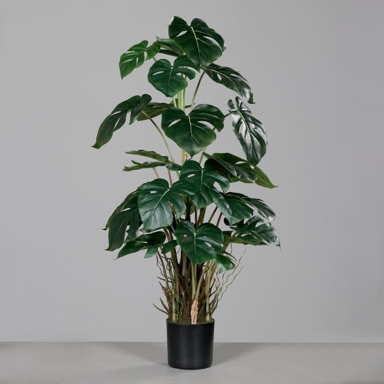 DPI - Monstera artificiel en pot plastique noir H.90 cm - Jardiland