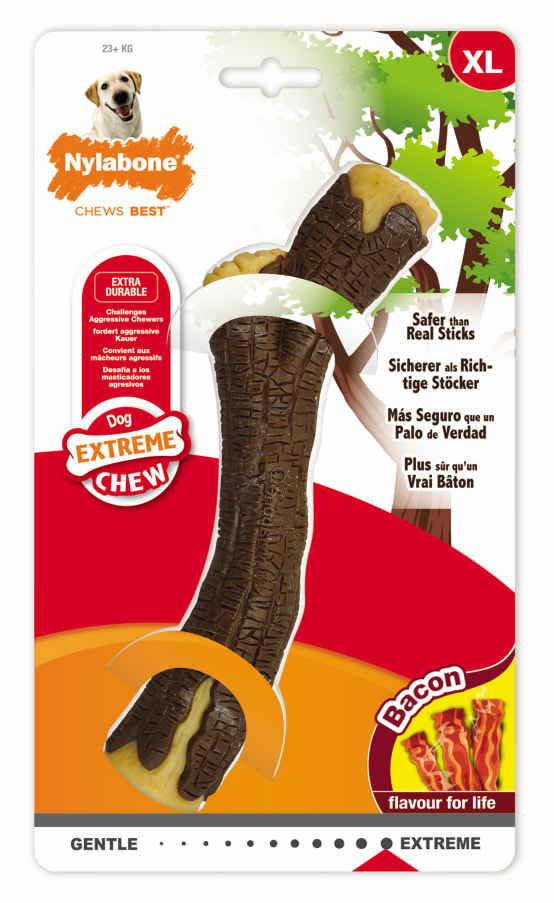 Nylabone Jouet bâton stick goût bacon l.15 x P.3 x H.28 cm Jardiland