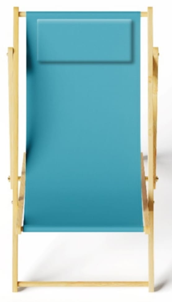 Ecloz - Chilienne bois toile amovible turquoise L.130 x l.55 x H.90 cm