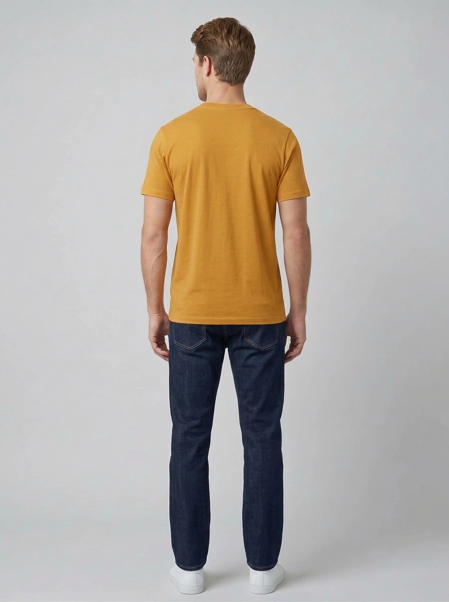 Essential Cotton Crewneck T-Shirt (Mustard) thumb 3