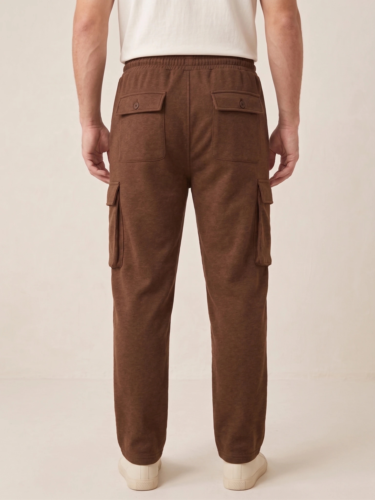 Straight-Fit Fleece Cargo Pants (Chocolate Brown) thumb 3