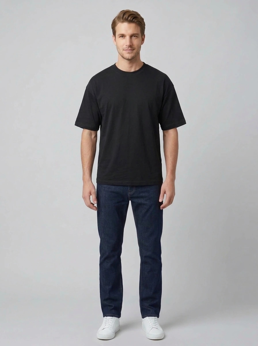 Heavyweight Drop-Shoulder T-Shirt (Jet Black) thumb 2