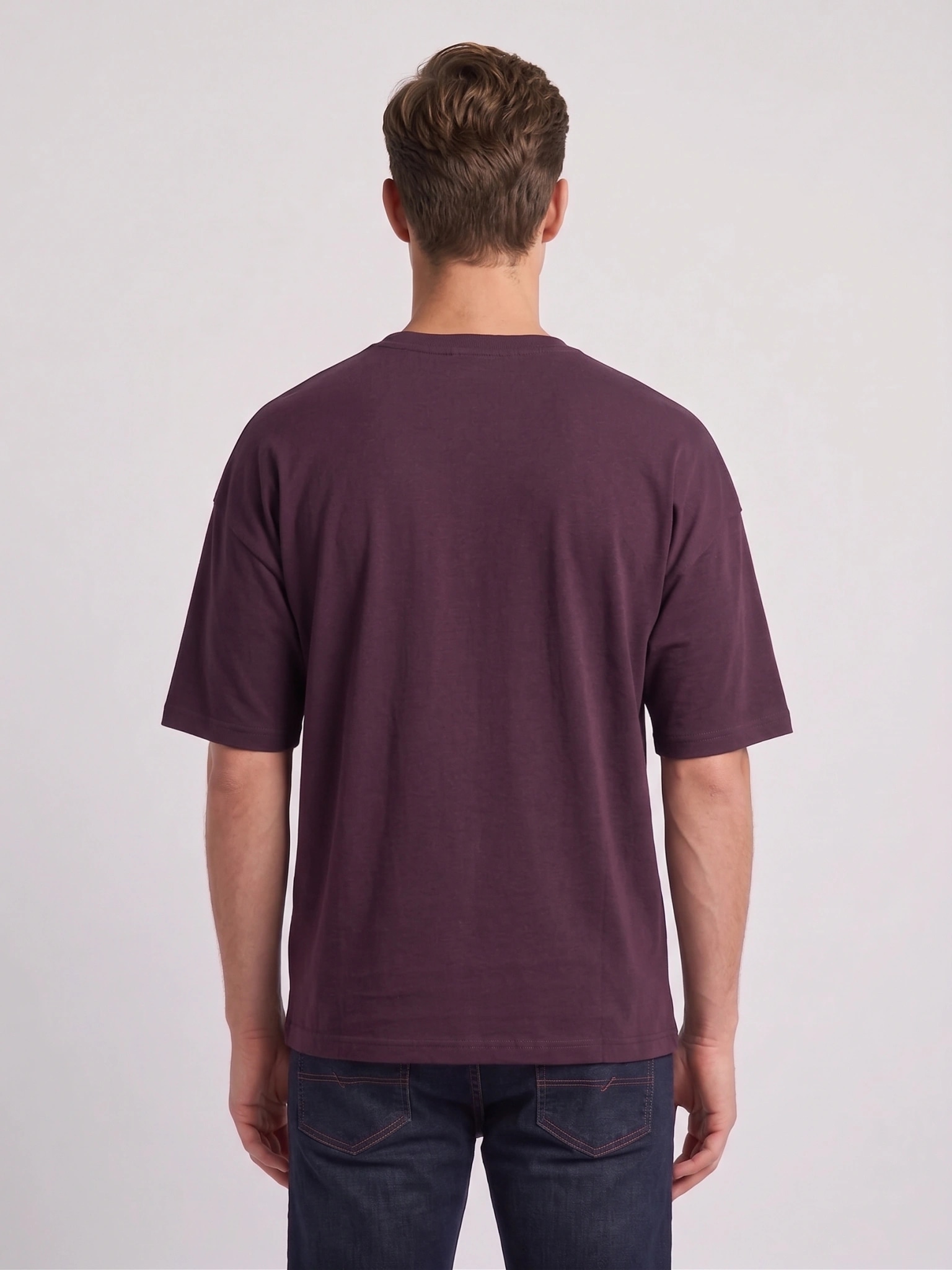 Heavyweight Drop-Shoulder T-Shirt (Burgundy Maroon) thumb 3