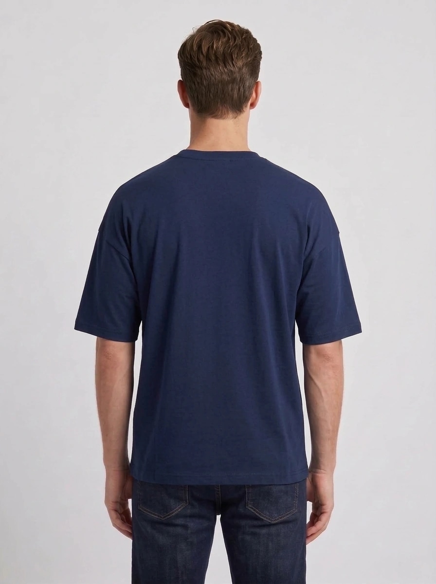 Heavyweight Drop-Shoulder T-Shirt (Navy Blue) thumb 3