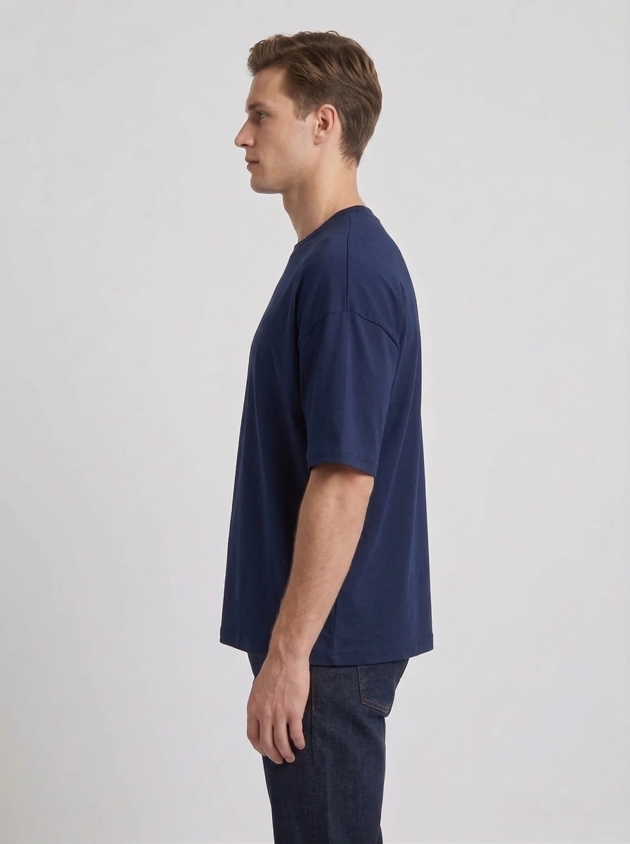 Heavyweight Drop-Shoulder T-Shirt (Navy Blue) thumb 2