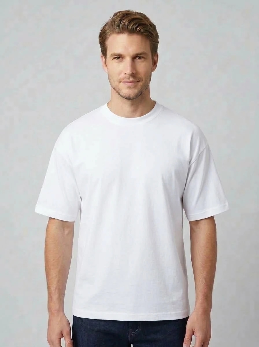 Heavyweight Drop-Shoulder T-Shirt (Pure White)
