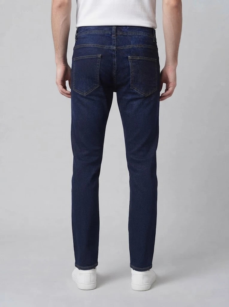 Dark Blue Straight Fit Jeans thumb 3