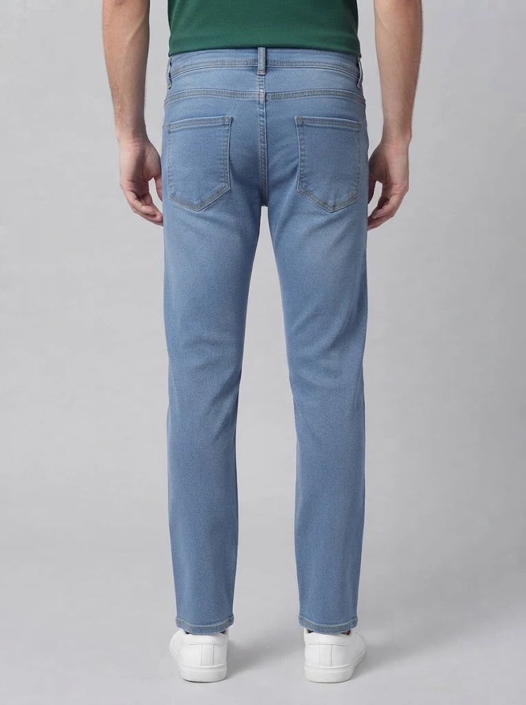 Light Blue Stretch Denim Jeans thumb 3