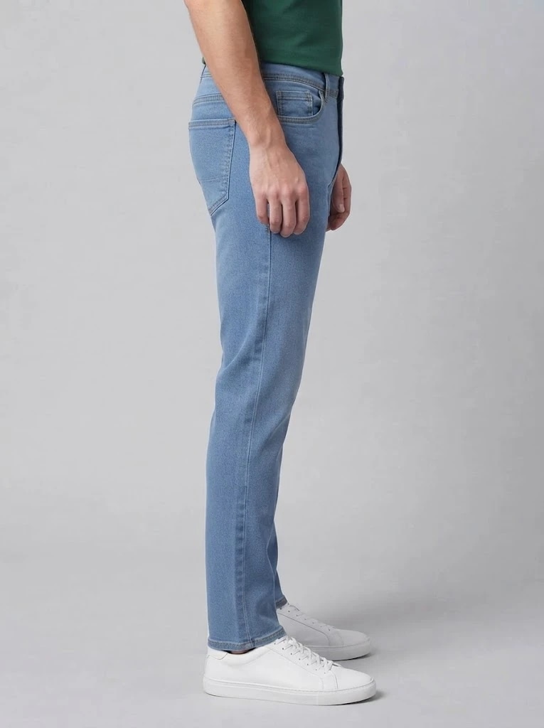 Light Blue Stretch Denim Jeans thumb 2
