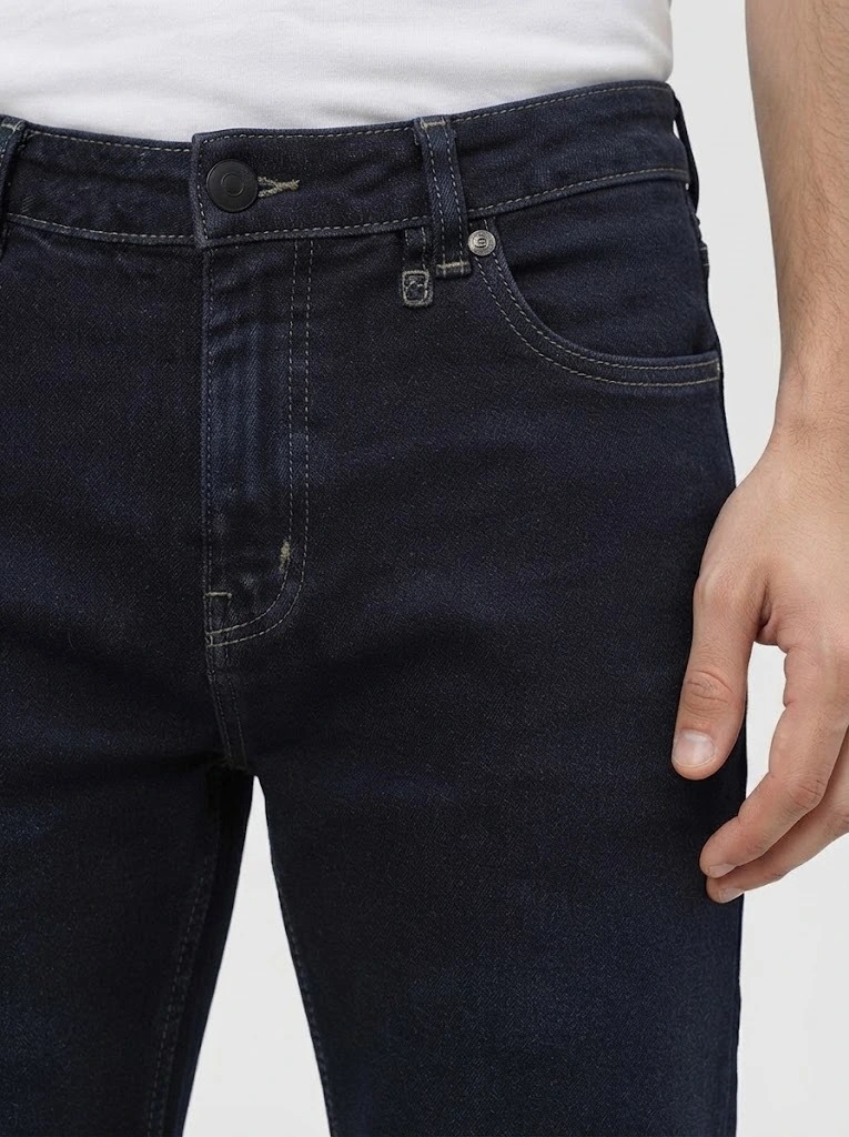 Navy Blue Straight Fit Jeans thumb 4