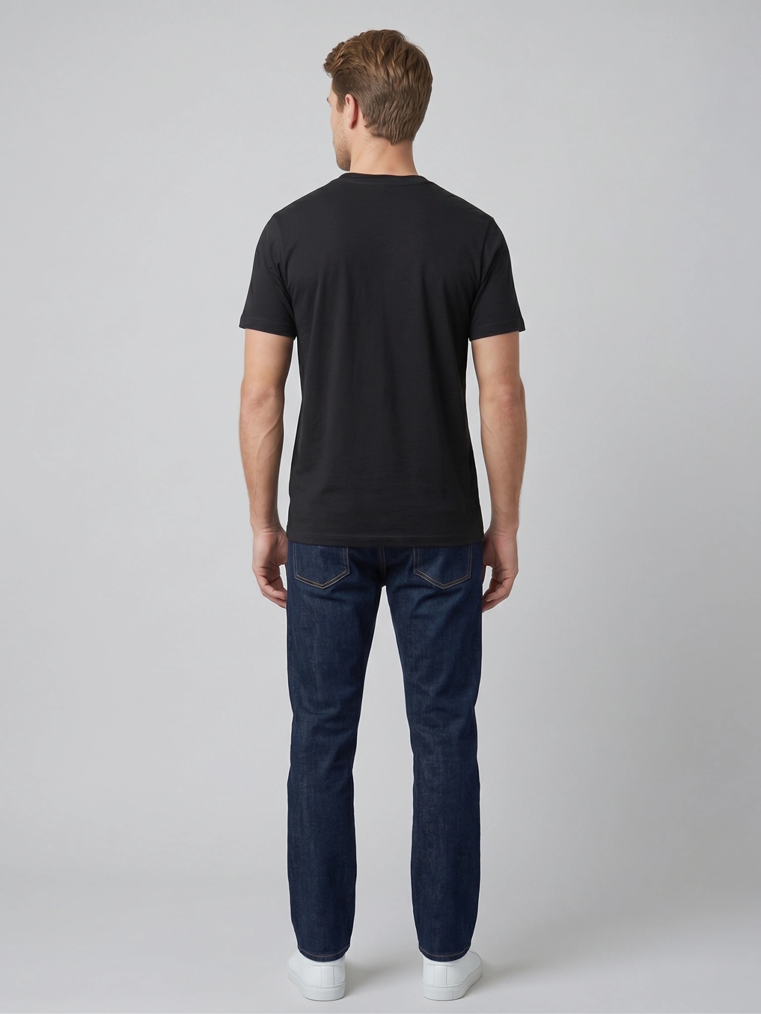 Essential Cotton Crewneck T-Shirt (Jet Black) thumb 3
