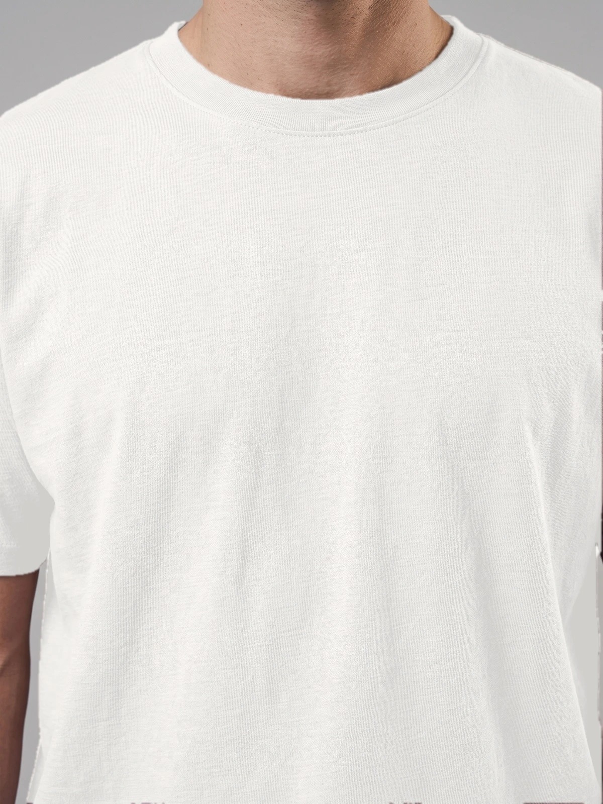 Essential Cotton Crewneck T-Shirt (Pure White) thumb 4
