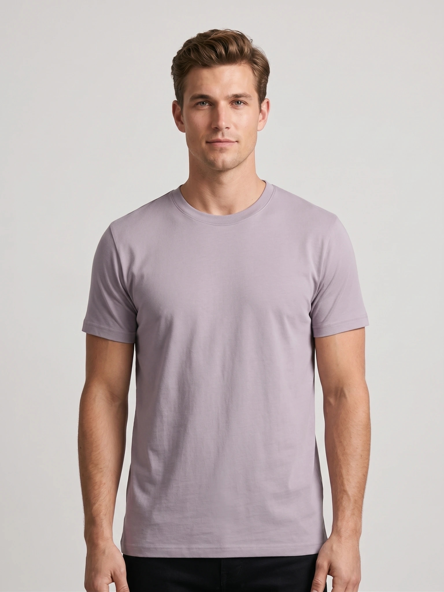 Essential Cotton Crewneck T-Shirt (Beige)