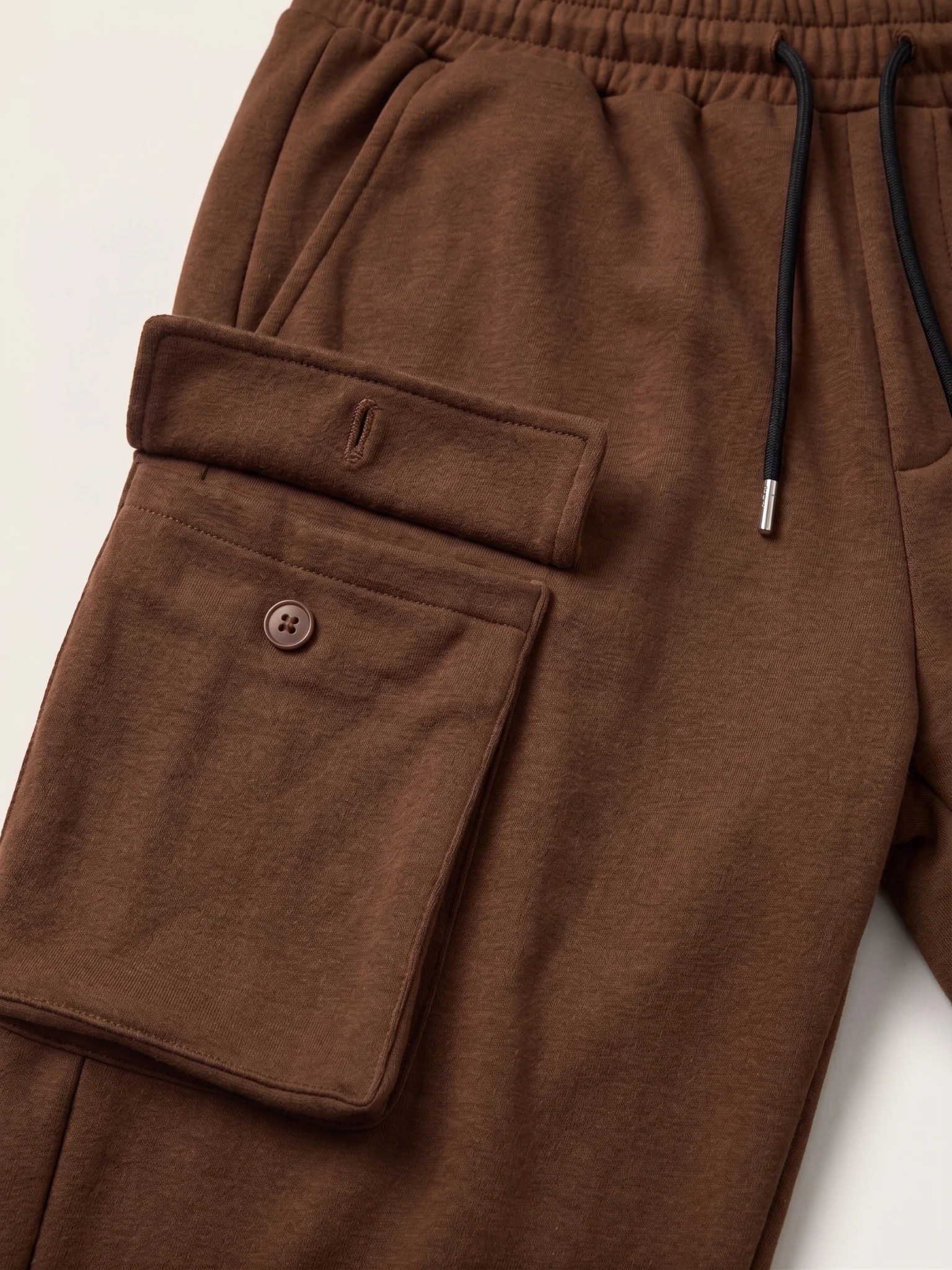 Straight-Fit Fleece Cargo Pants (Chocolate Brown) thumb 4