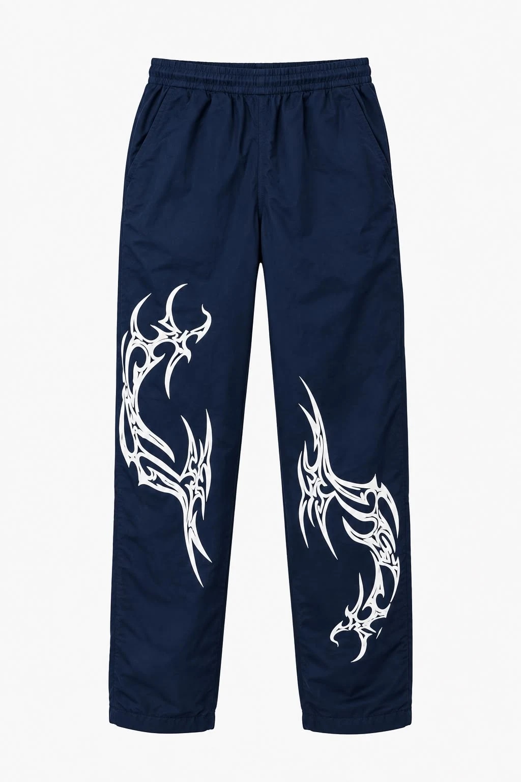 Tribal Print Wide-Leg Trouser (Navy Blue) thumb 2