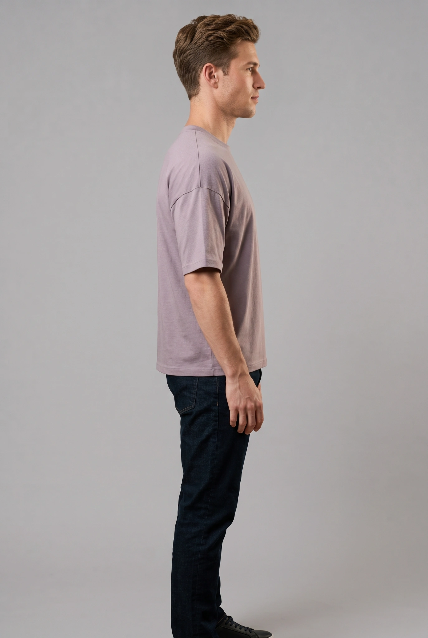 Heavyweight Drop-Shoulder T-Shirt (Oatmeal Beige) — second view