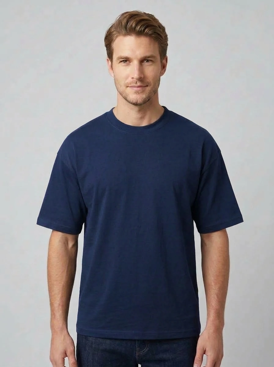 Heavyweight Drop-Shoulder T-Shirt (Navy Blue)