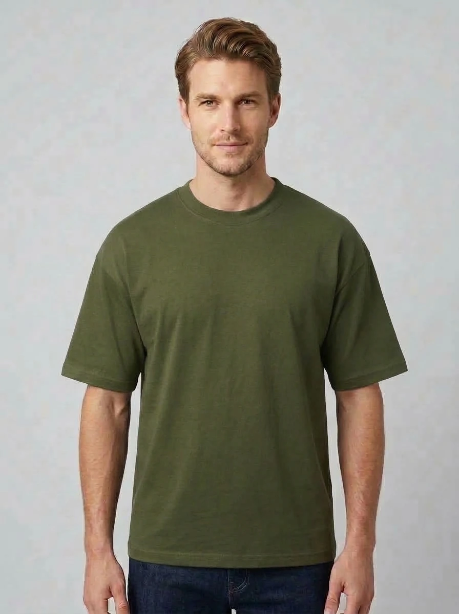Heavyweight Drop-Shoulder T-Shirt (Military Olive)