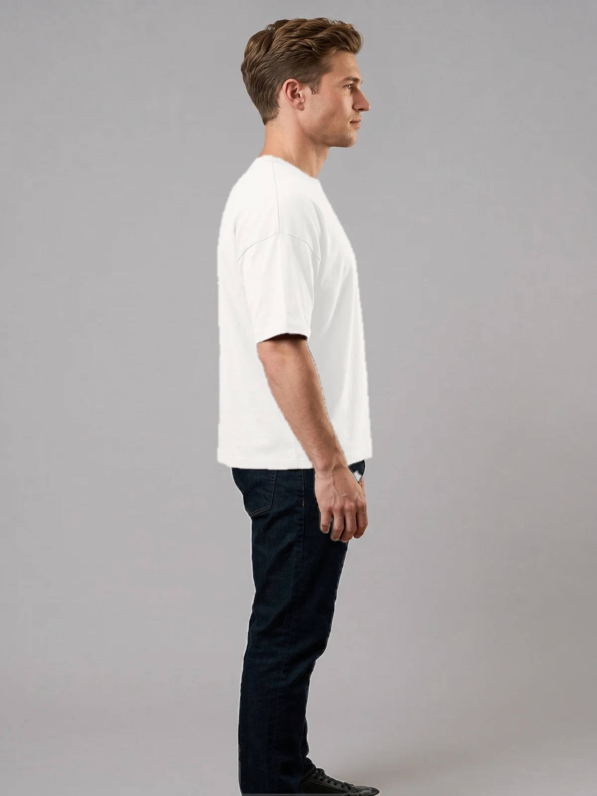 Heavyweight Drop-Shoulder T-Shirt (Pure White) — second view
