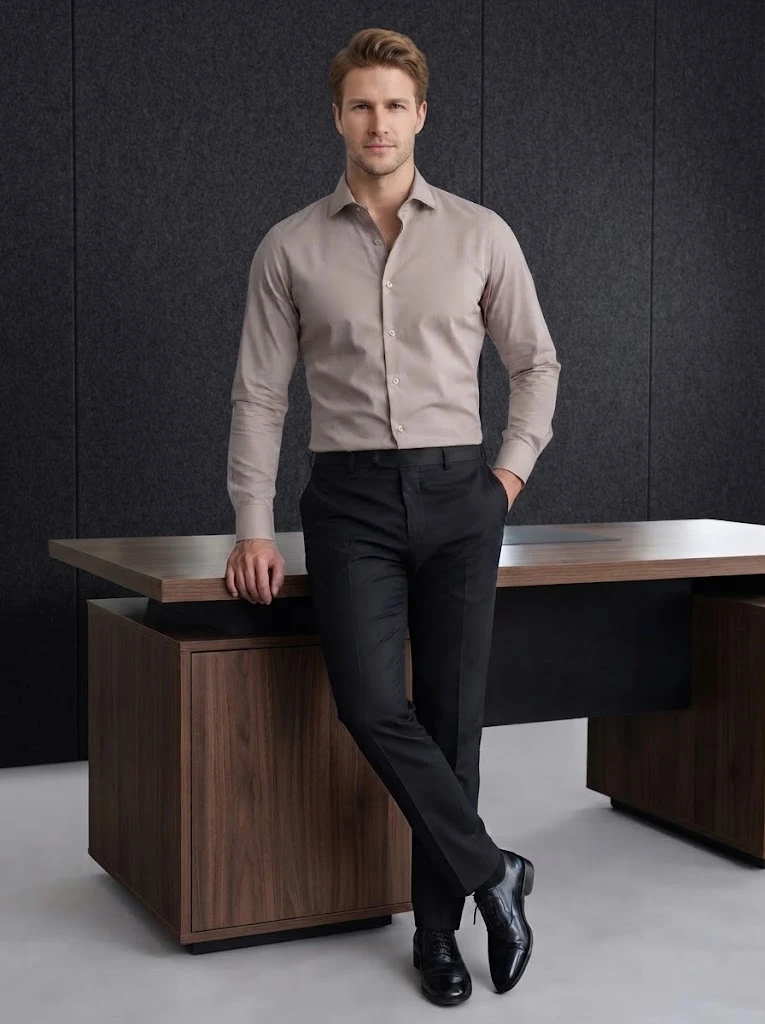 Beige Formal Shirt