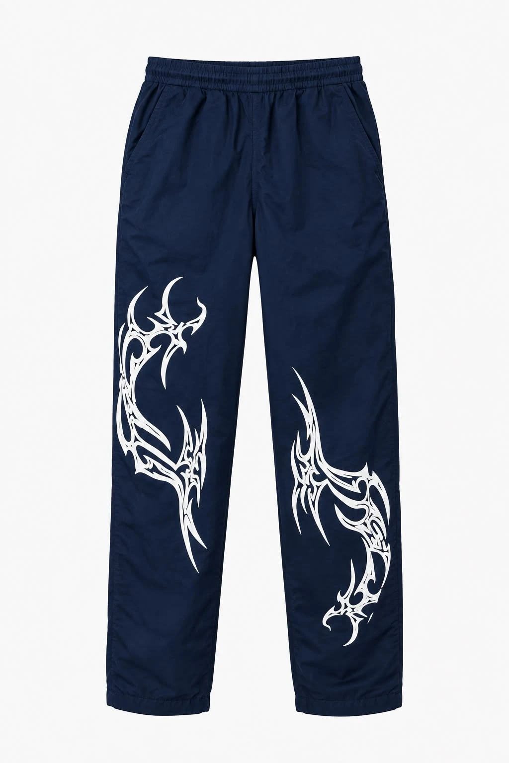 Tribal Print Wide-Leg Trouser (Navy Blue) — second view