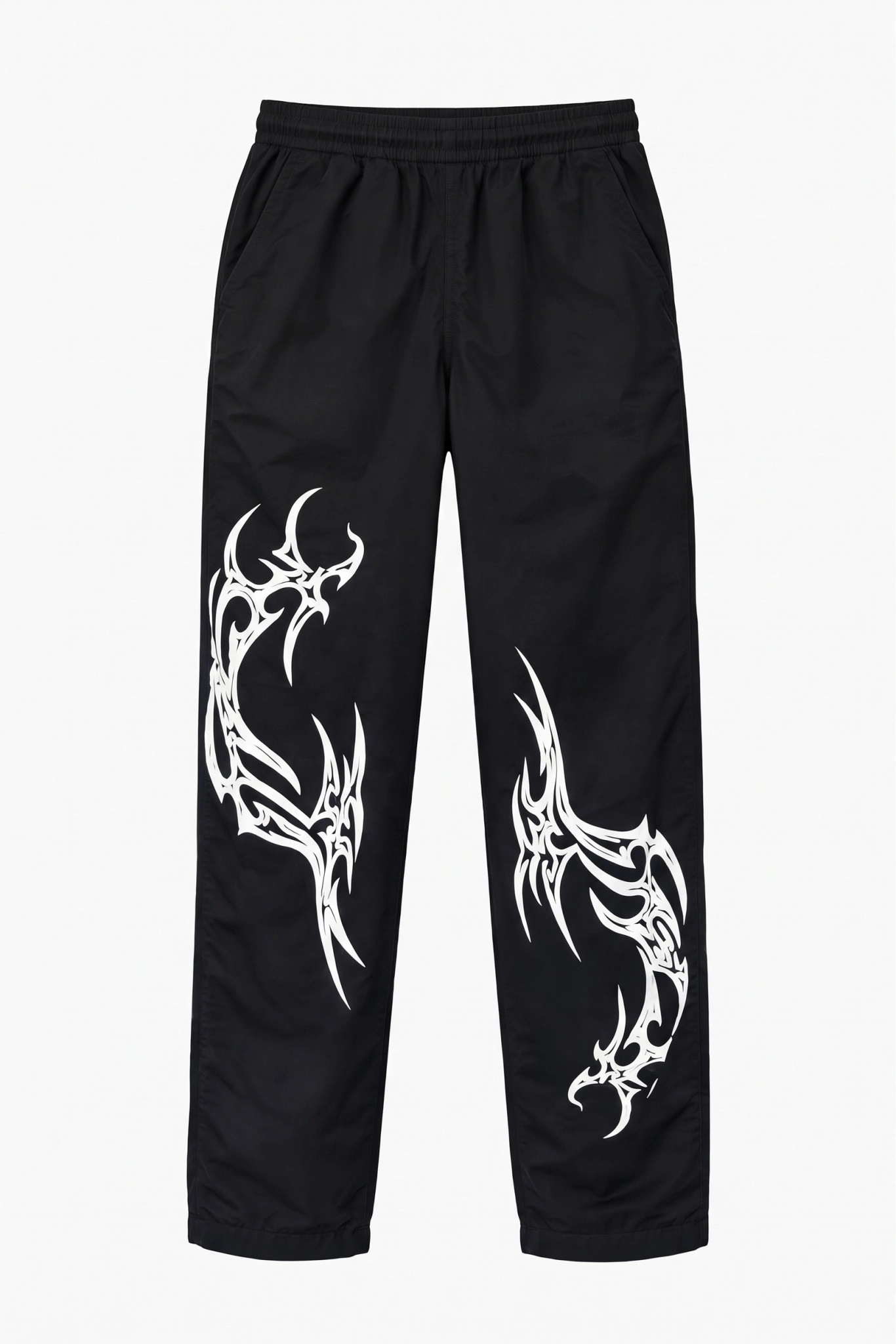 Tribal Print Wide-Leg Trouser (Black) — second view