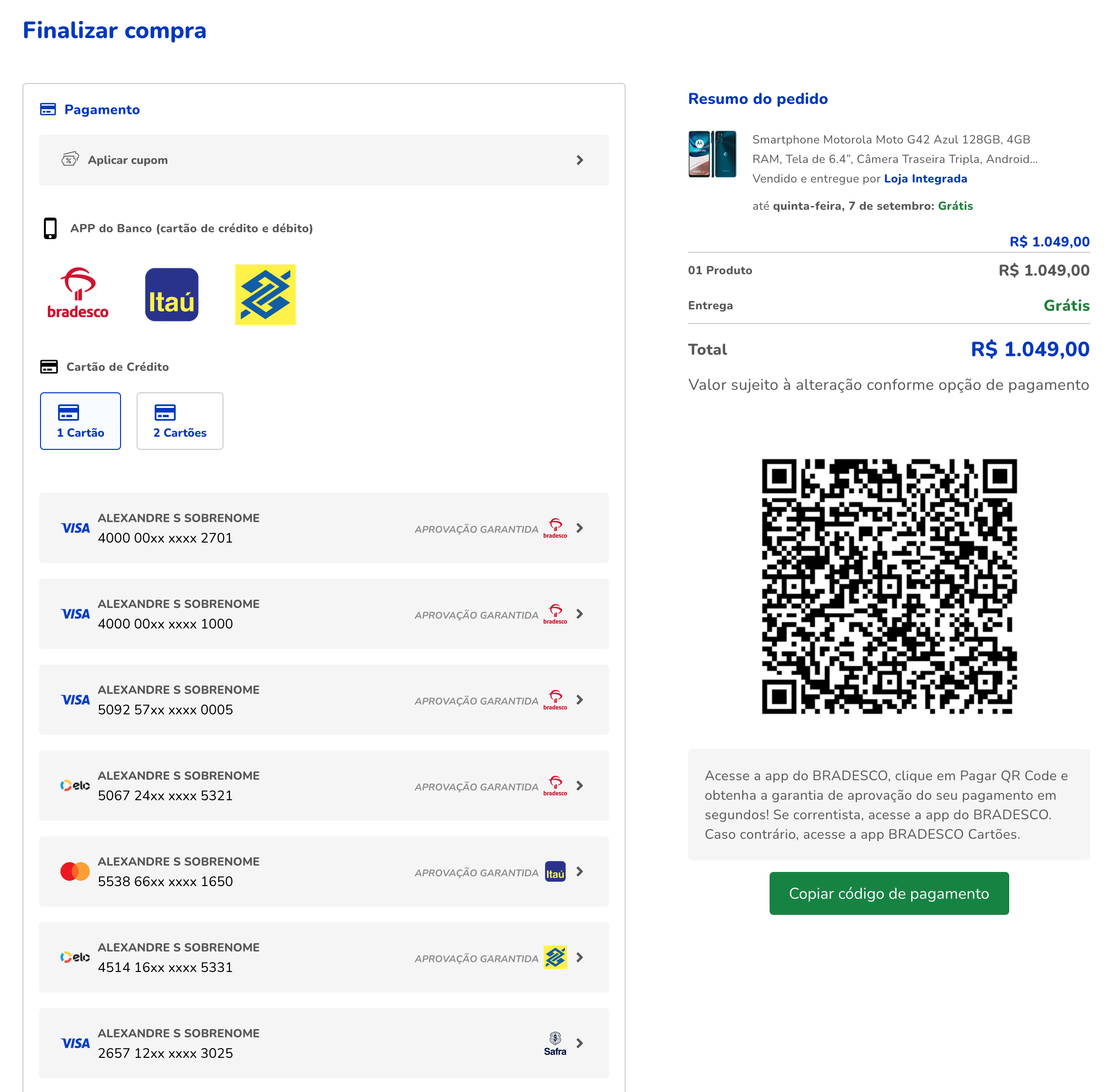 Exemplo de implementação do checkout integrado com a plataforma IDid