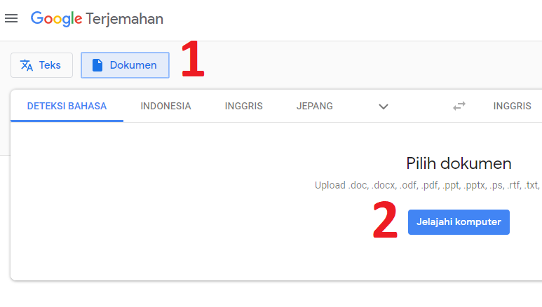 Google Translate Dokumen