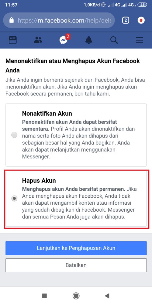 Mudah! Begini Cara Menghapus Akun Facebook Secara Permanen 2020