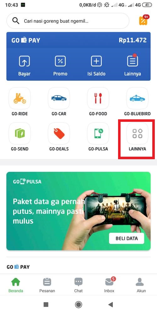 Pilih Menu Lainnya