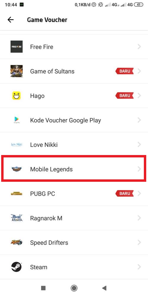 Pilih Mobile Legends