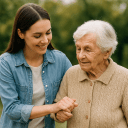 Image of a lady helping another lady.