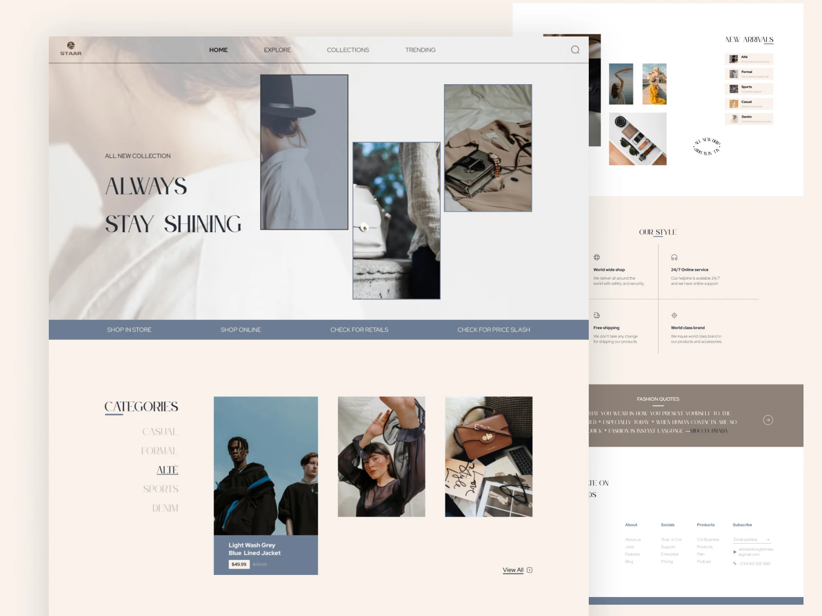 fashion landing page