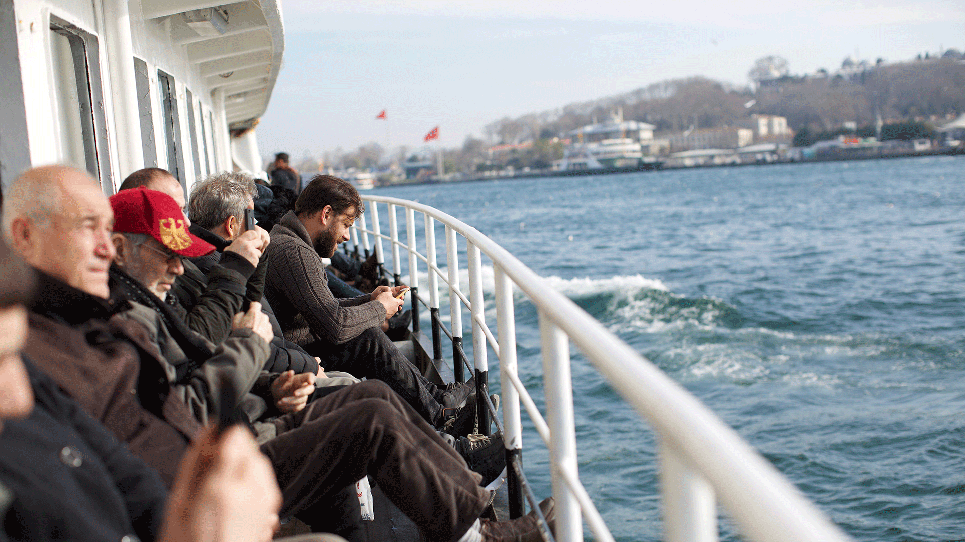 Ferries ply the Bosporus between Europe and Asia.