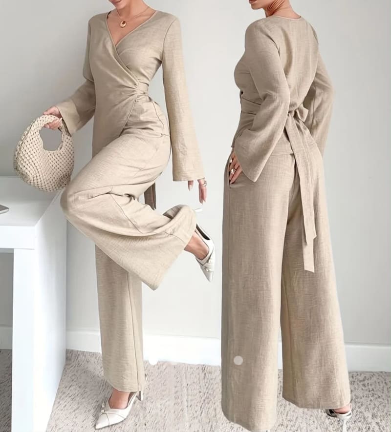 Crossed khaki co-ord set