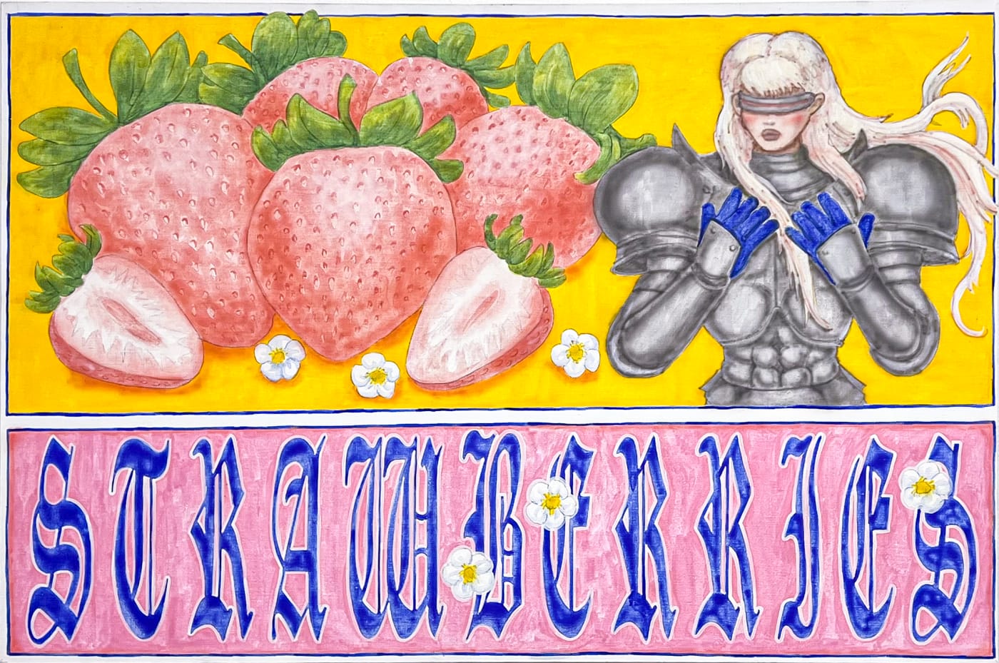 STRAWBERRIES, acrylic on canvas.