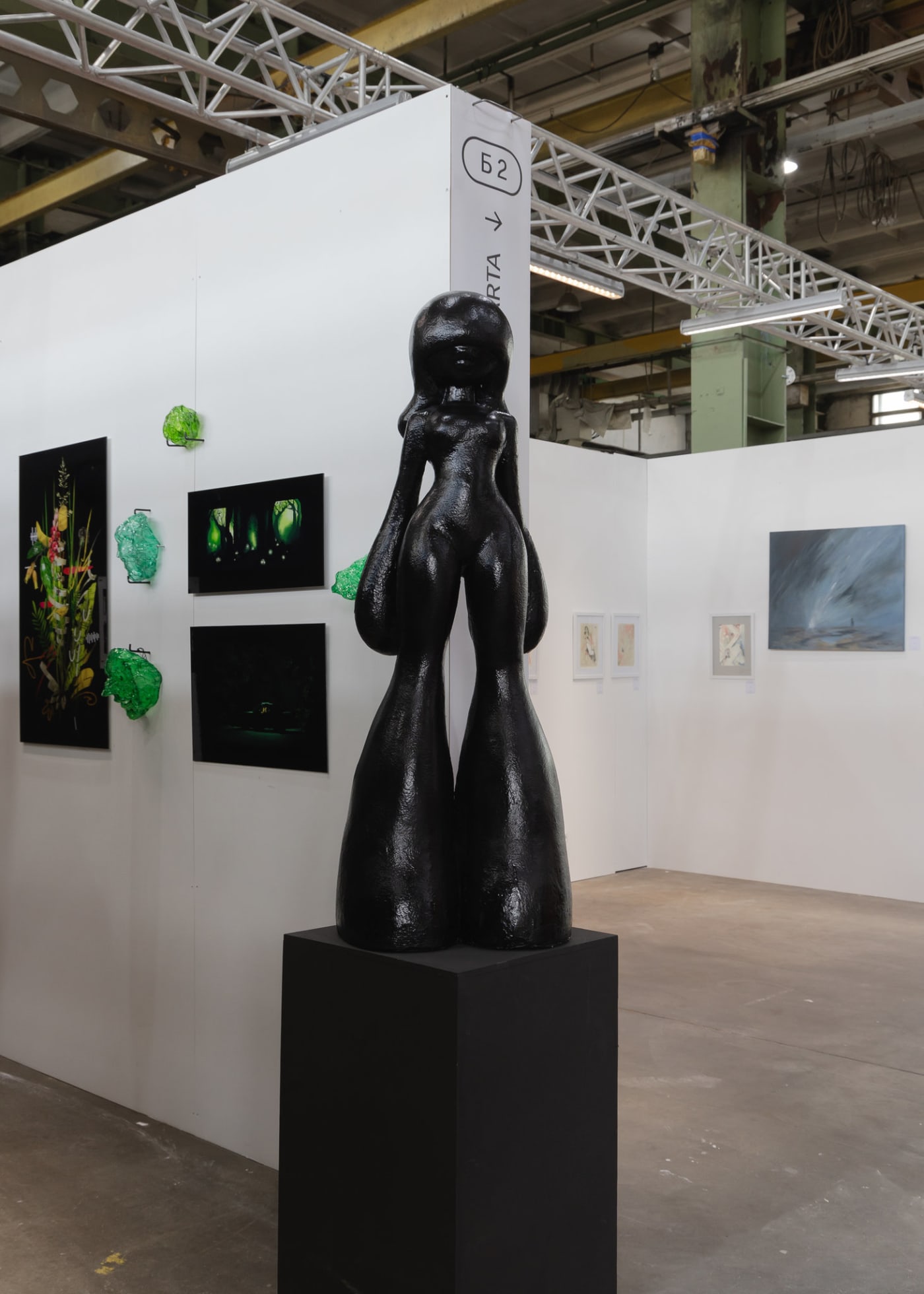 ★killer / black on a plinth at the OCHRE Gallery stand at Port Art Fair 2026.