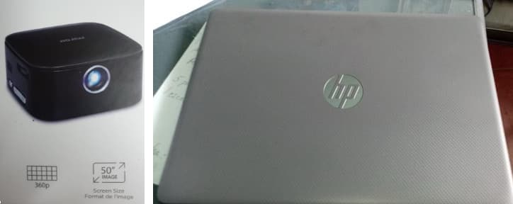 Laptop and Projector purchased for the school through donations technology for rural education