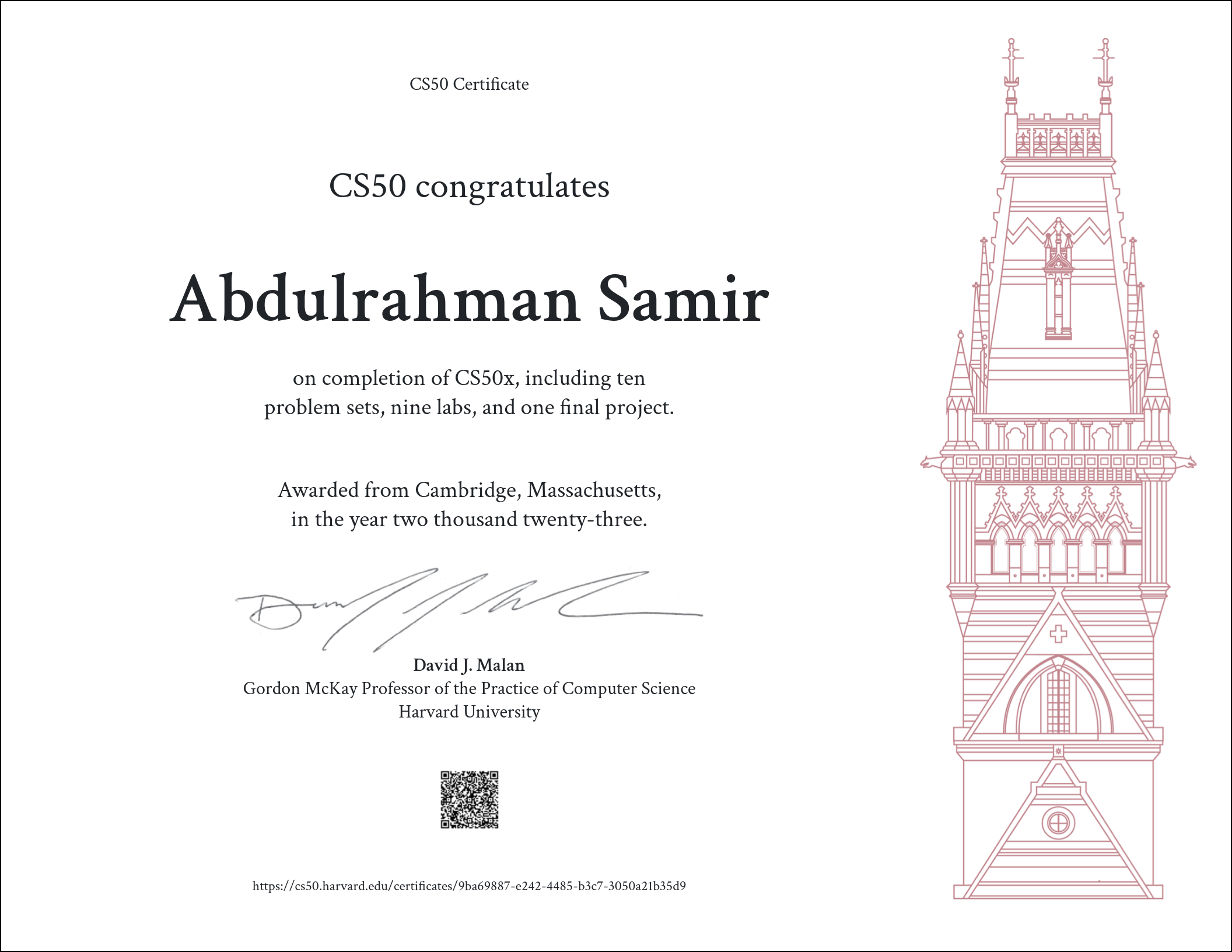CS50x: CS50’s Introduction to Computer Science