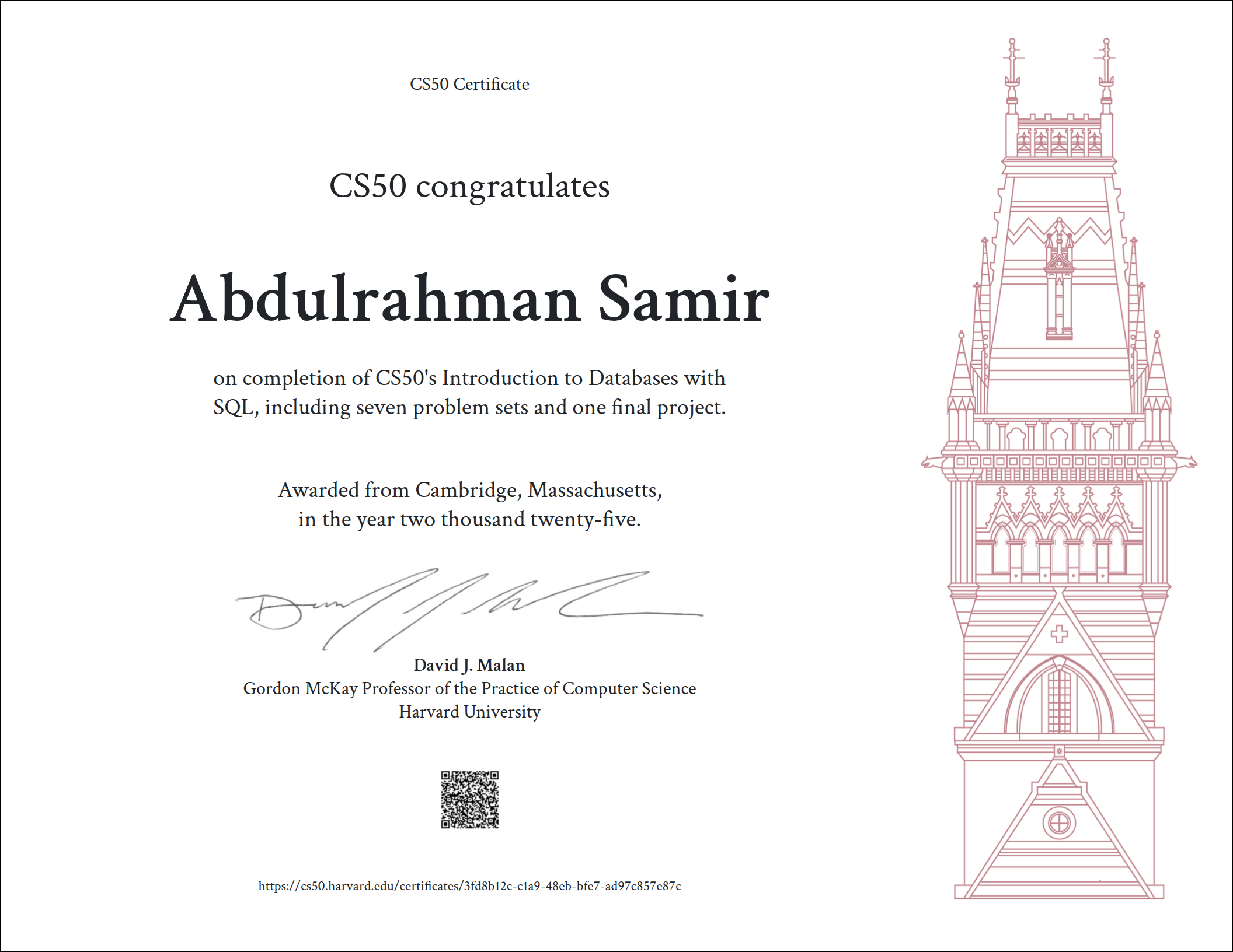 CS50 SQL: CS50’s Introduction to Databases with SQL