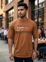 Drop-Shoulder Embossed Graphic Tee
