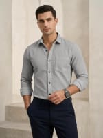 Waffle Grid Textured Shirt